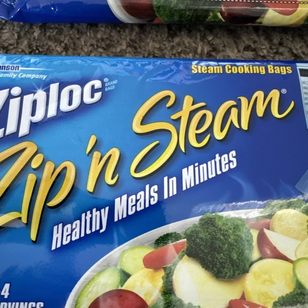 2 Ziploc Zip 'n Steam 10 Bag Packages 20 Bags In All.